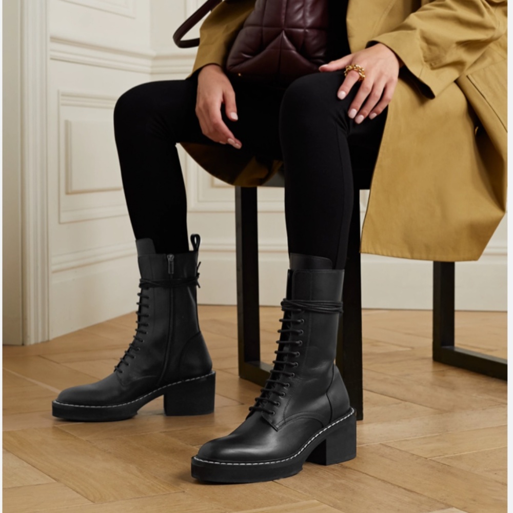 New in box KHAITE $1290 Cody Boots 39 Black Leather EXCEPTIONAL ankle boots